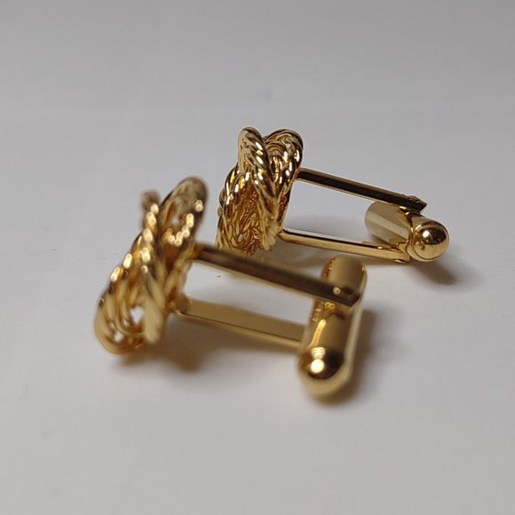 Gold Tone Knot Bullet Back Cufflinks - Picture 8 of 10